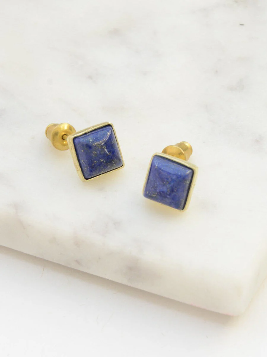 Lapis Squared Studs - Image 3