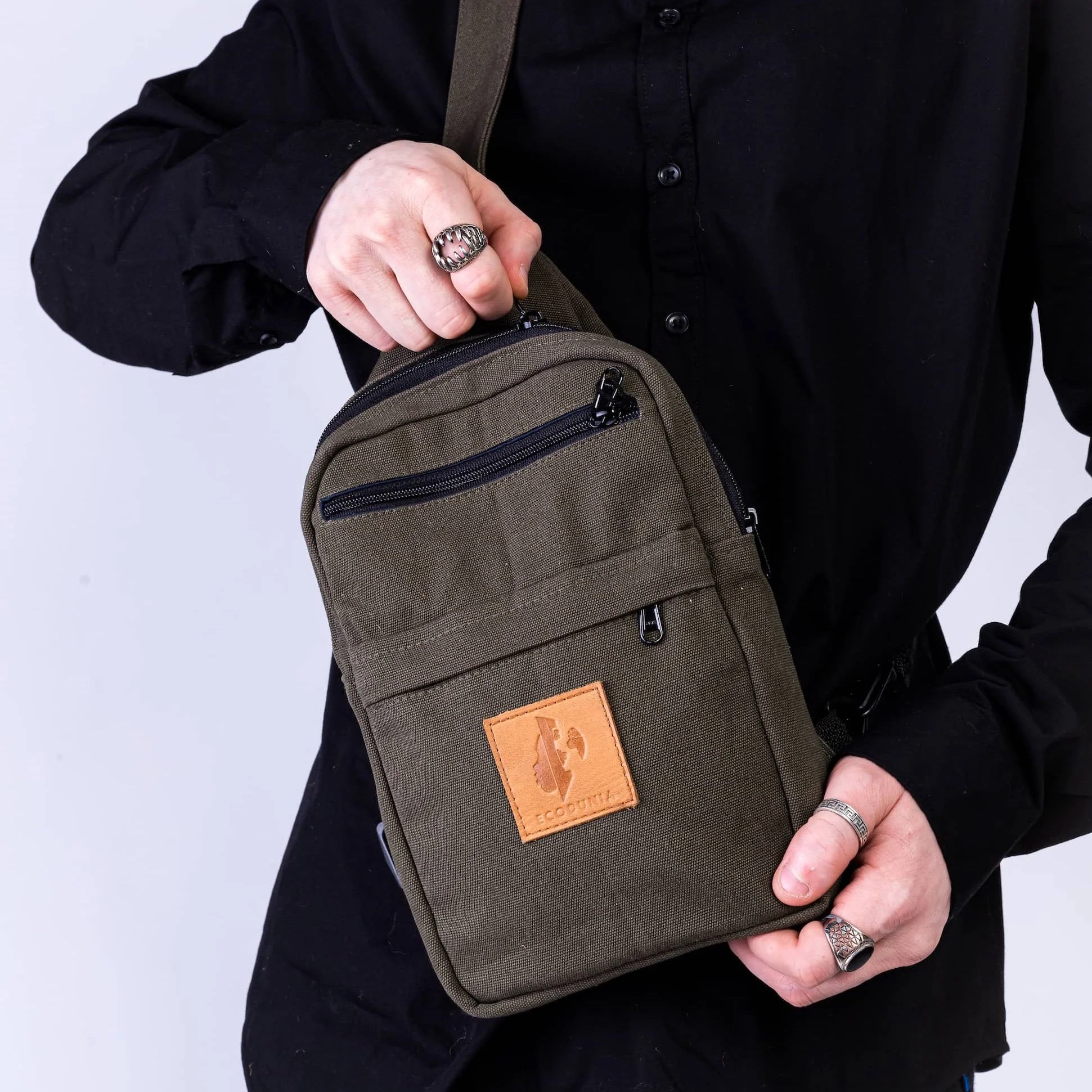 Large Canvas Crossbody Sling Bag for Men & Women | Umoja - Image 16