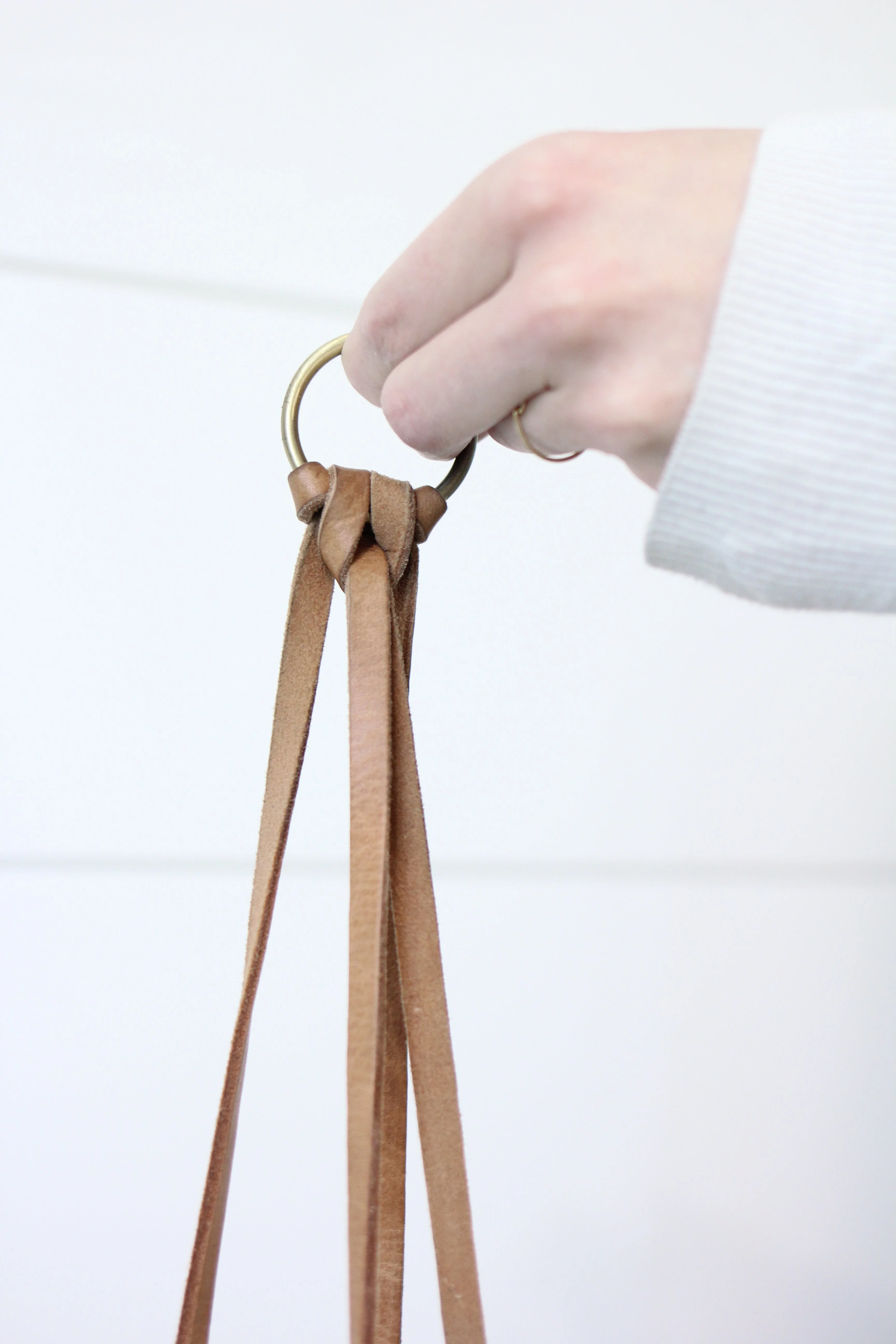 Large Flourish Leather Plant Hanger - Image 3