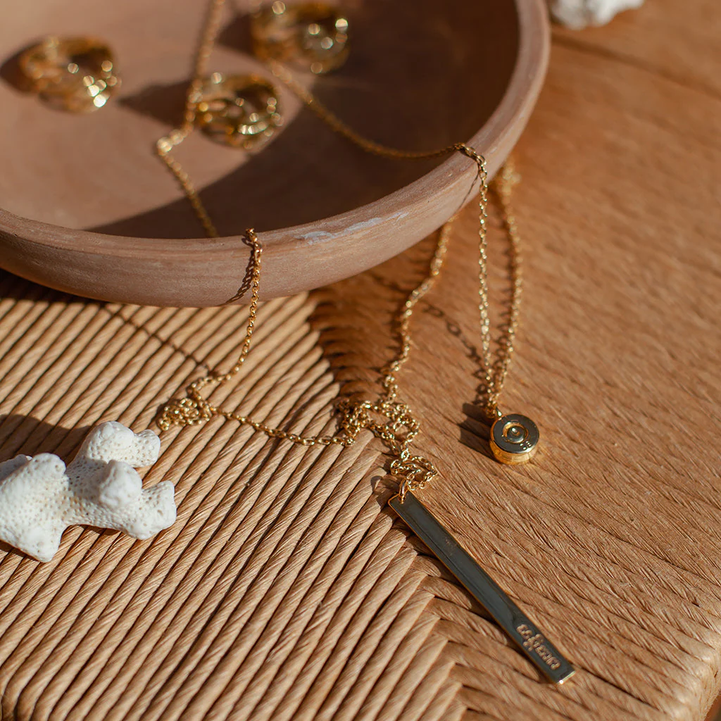 Layered Bar Bullet Necklace - Image 2