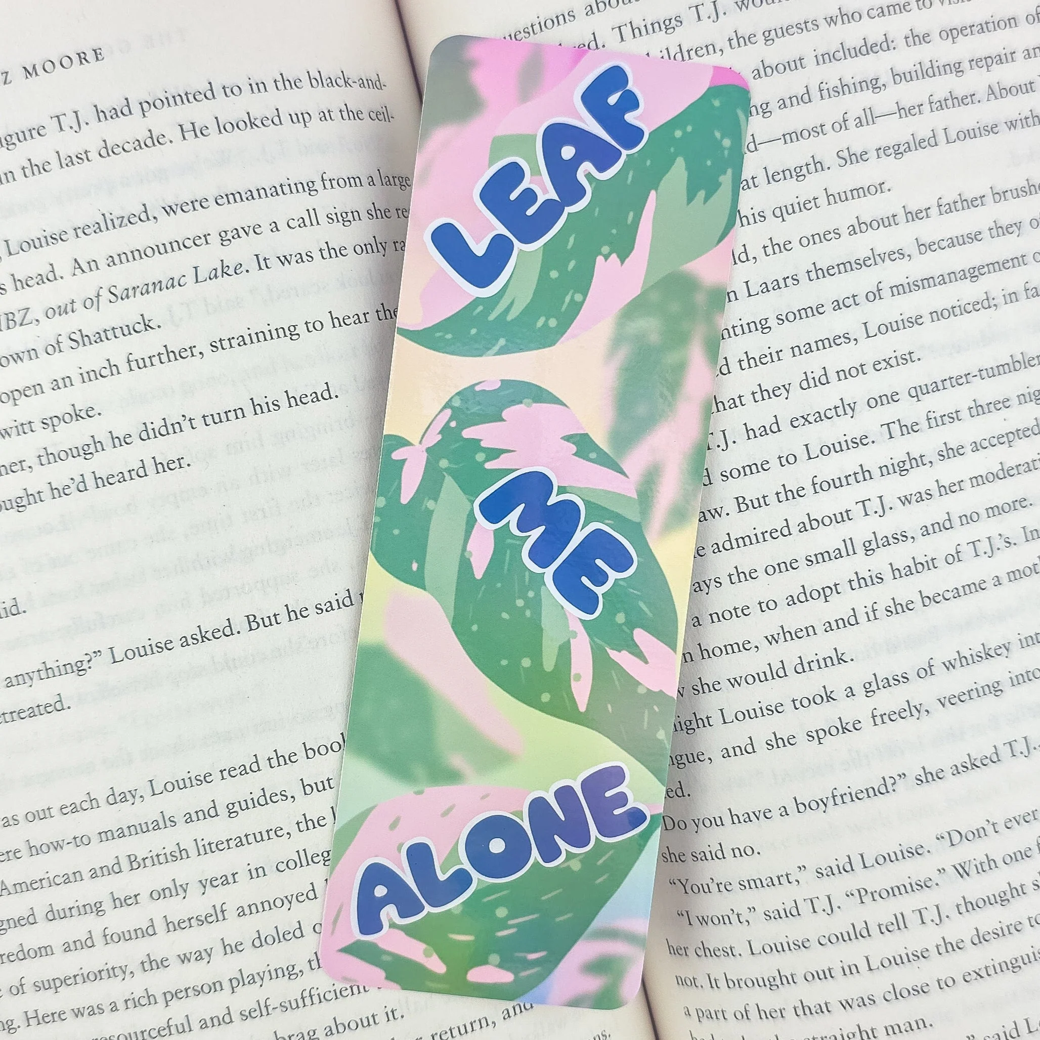 Leaf Me Alone Bookmark – Holographic Pink Princess Philodendron - Image 5