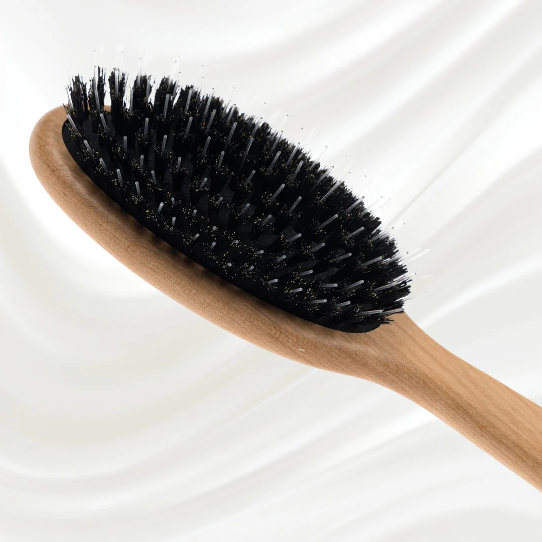 Legno Alder Wood Hair Brush - Boar Bristles & Nylon Pins for Normal to Thick Hair - Image 2