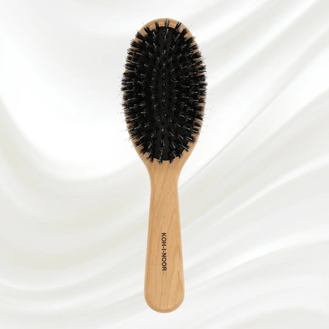 Legno Alder Wood Hair Brush - Boar Bristles & Nylon Pins for Normal to Thick Hair - Image 3