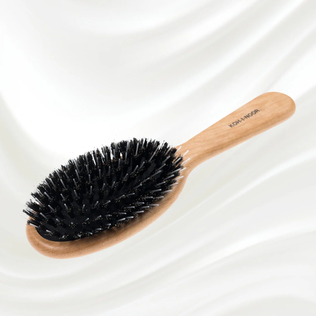 Legno Alder Wood Hair Brush - Boar Bristles & Nylon Pins for Normal to Thick Hair - Image 6