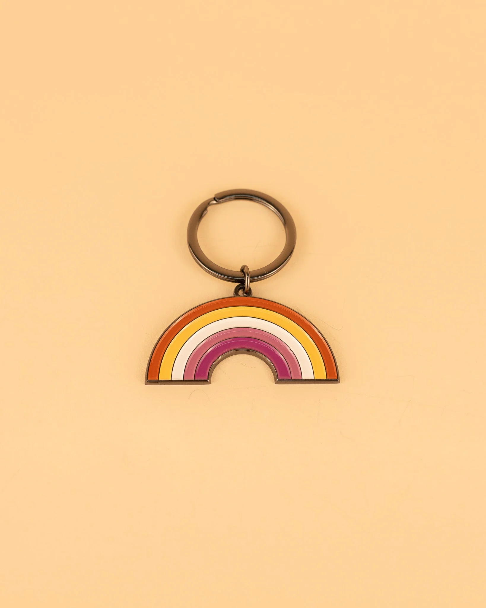 Lesbian Rainbow Enamel Keychain