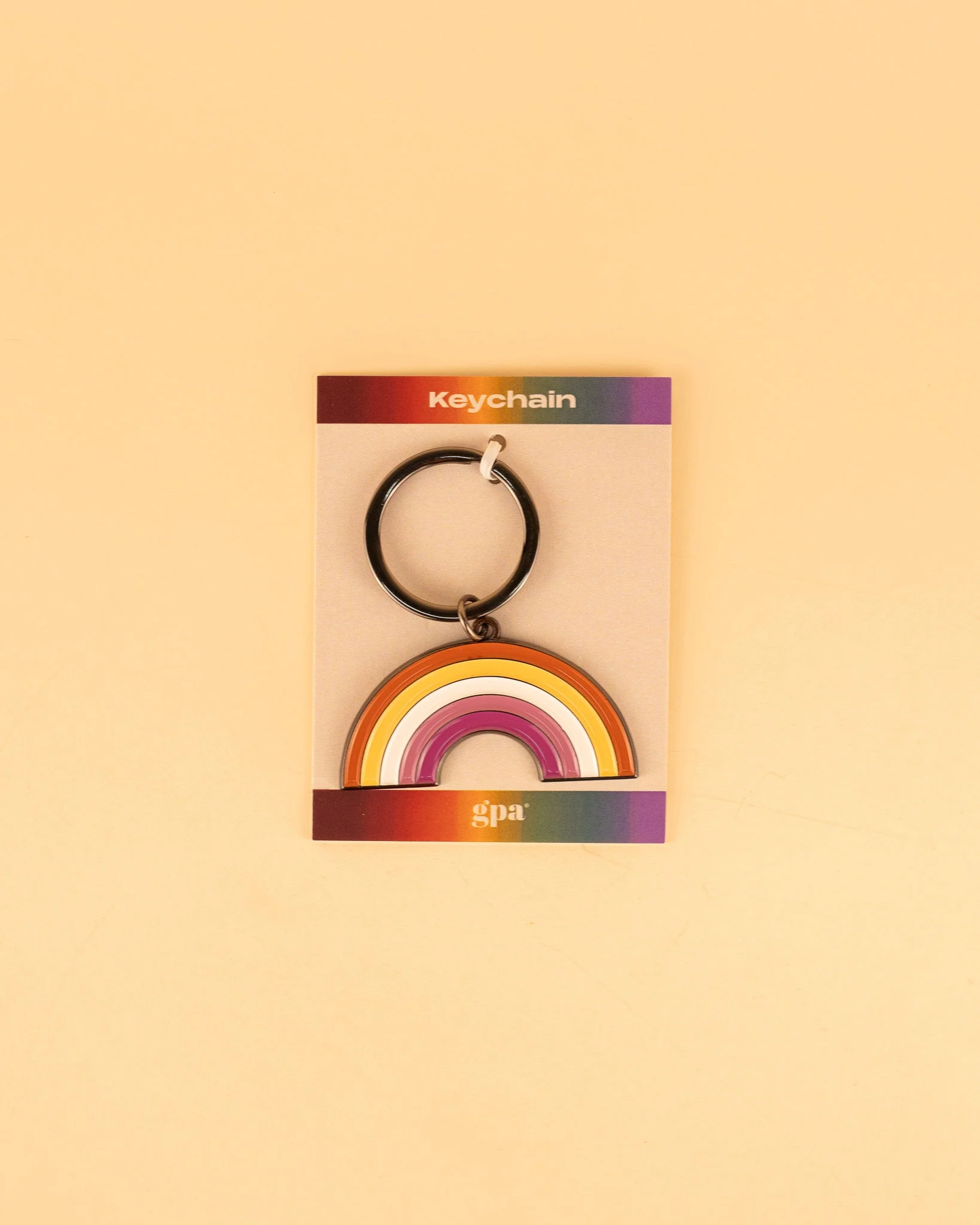 Lesbian Rainbow Enamel Keychain - Image 2