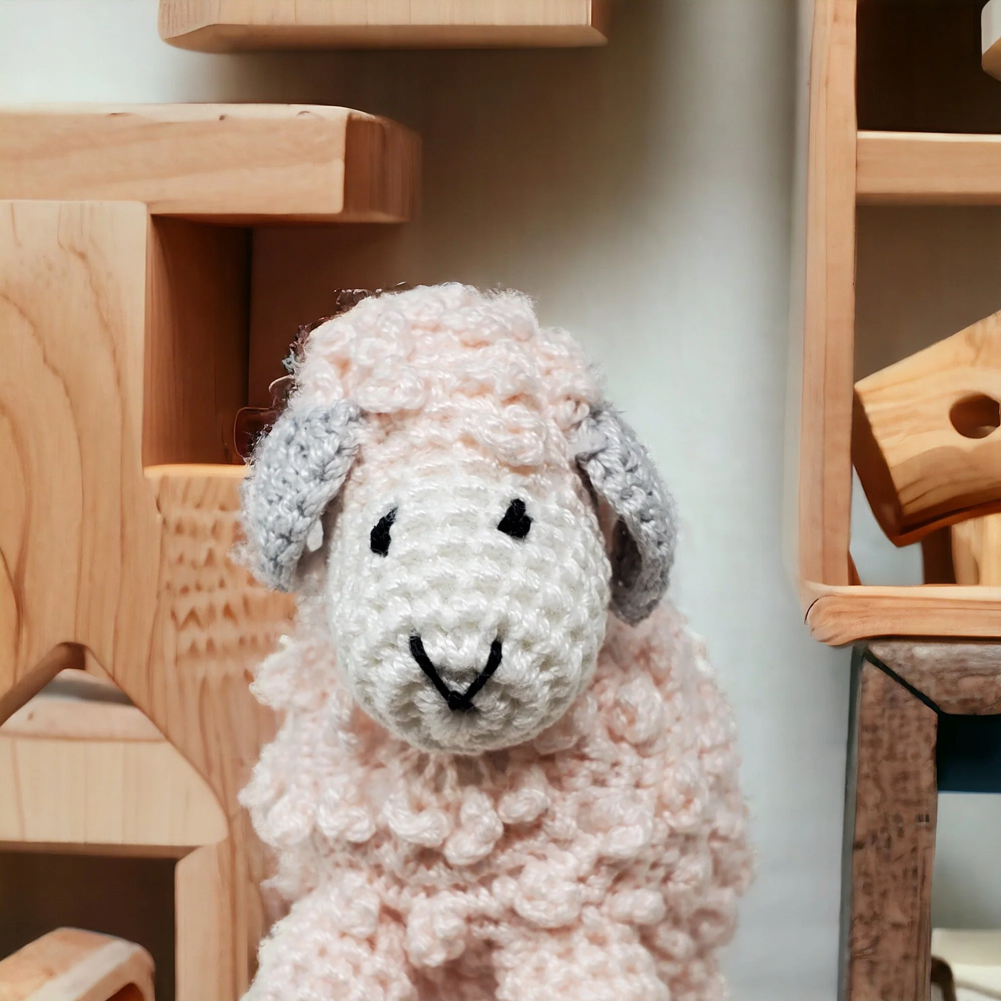 Little Crochet Lamb, Pink - Image 3