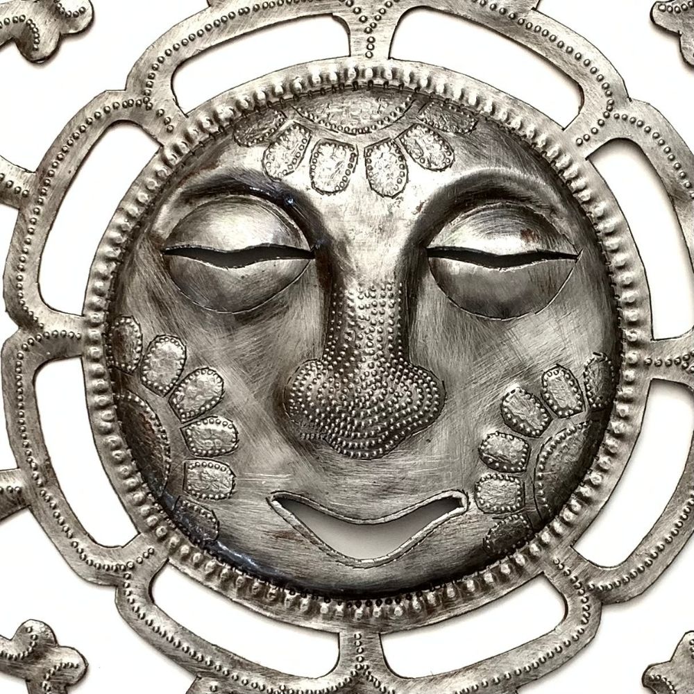 Lotus Sun Recycled Metal Wall Art 12" - Image 2