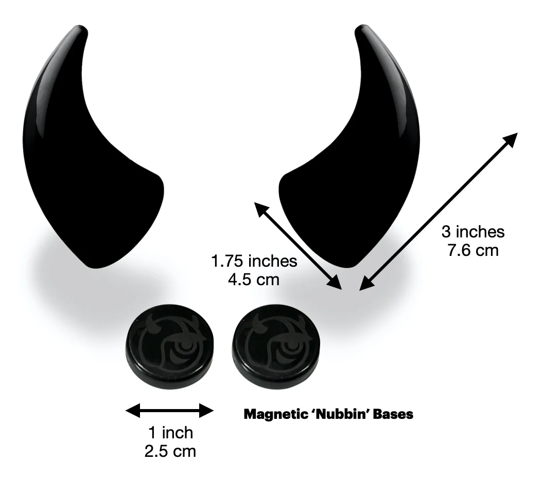MagNeatOhz: Large Black Devil Horns for Helmet - Image 3