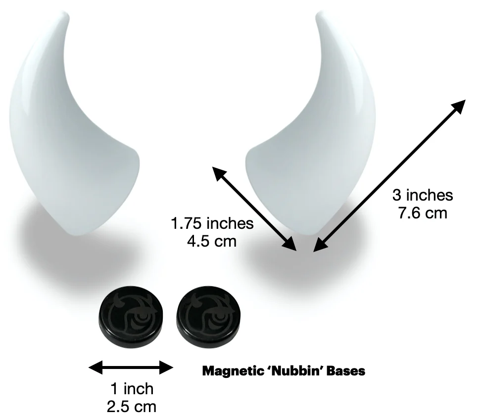 MagNeatOhz: Large White Devil Horns for Helmet - Image 3