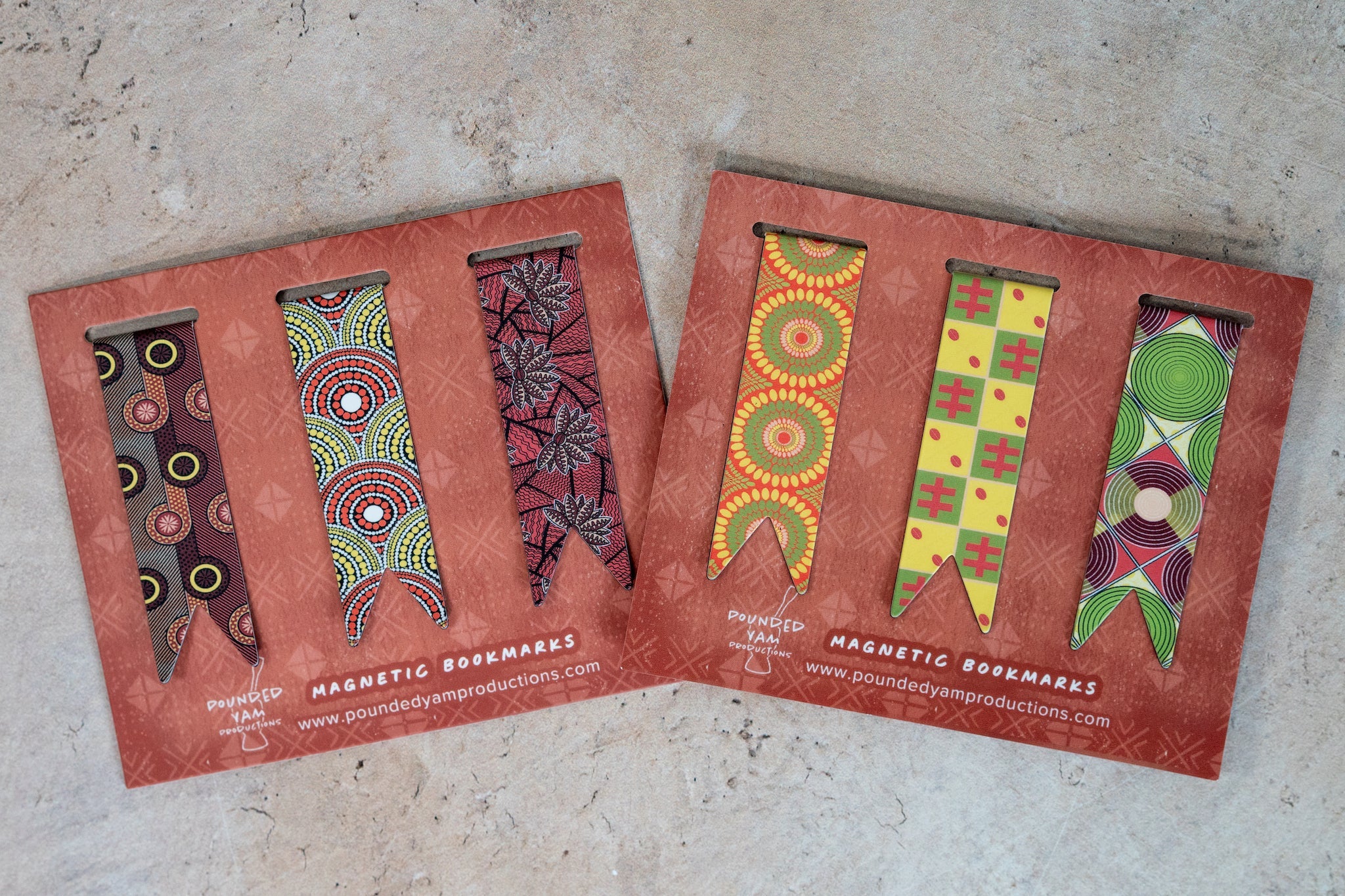 Magnetic Bookmark Set - African Print (Cowries, Discs, Bloom) - Image 3