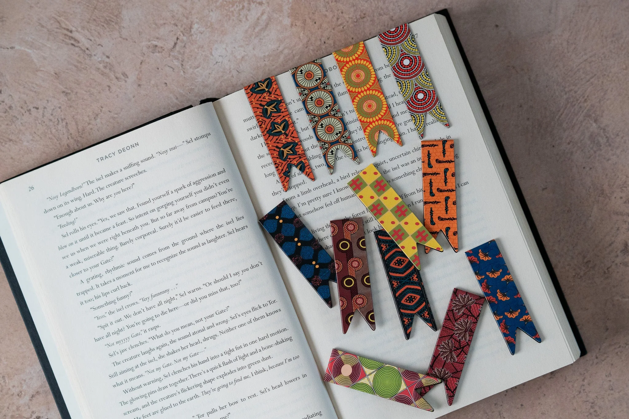 Magnetic Bookmark Set - African Print (Red Blossom, BP, Red and Yellow) - Image 5