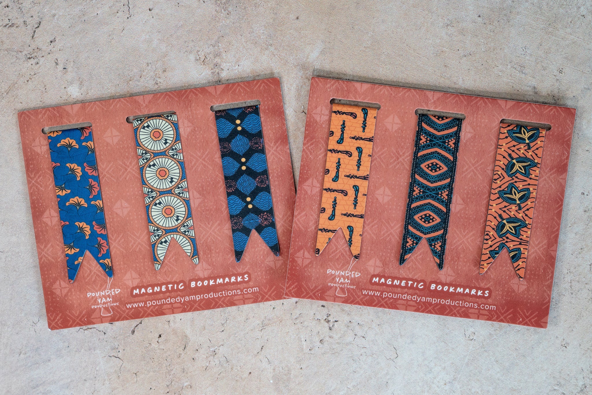 Magnetic Bookmark Set - African Print (Walking Sticks, Diamonds, Fans) - Image 3