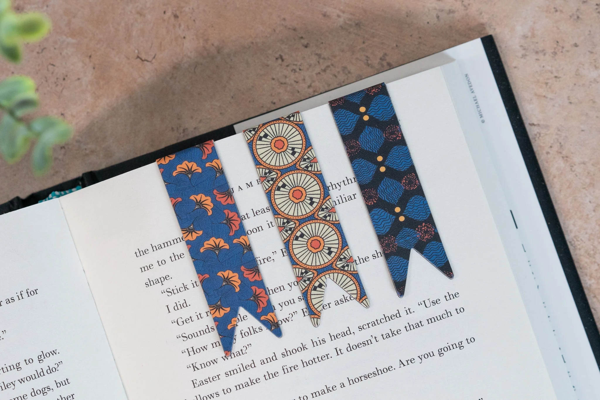 Magnetic Bookmark Set - African Print (Wedding Flowers, Circles, X) - Image 2