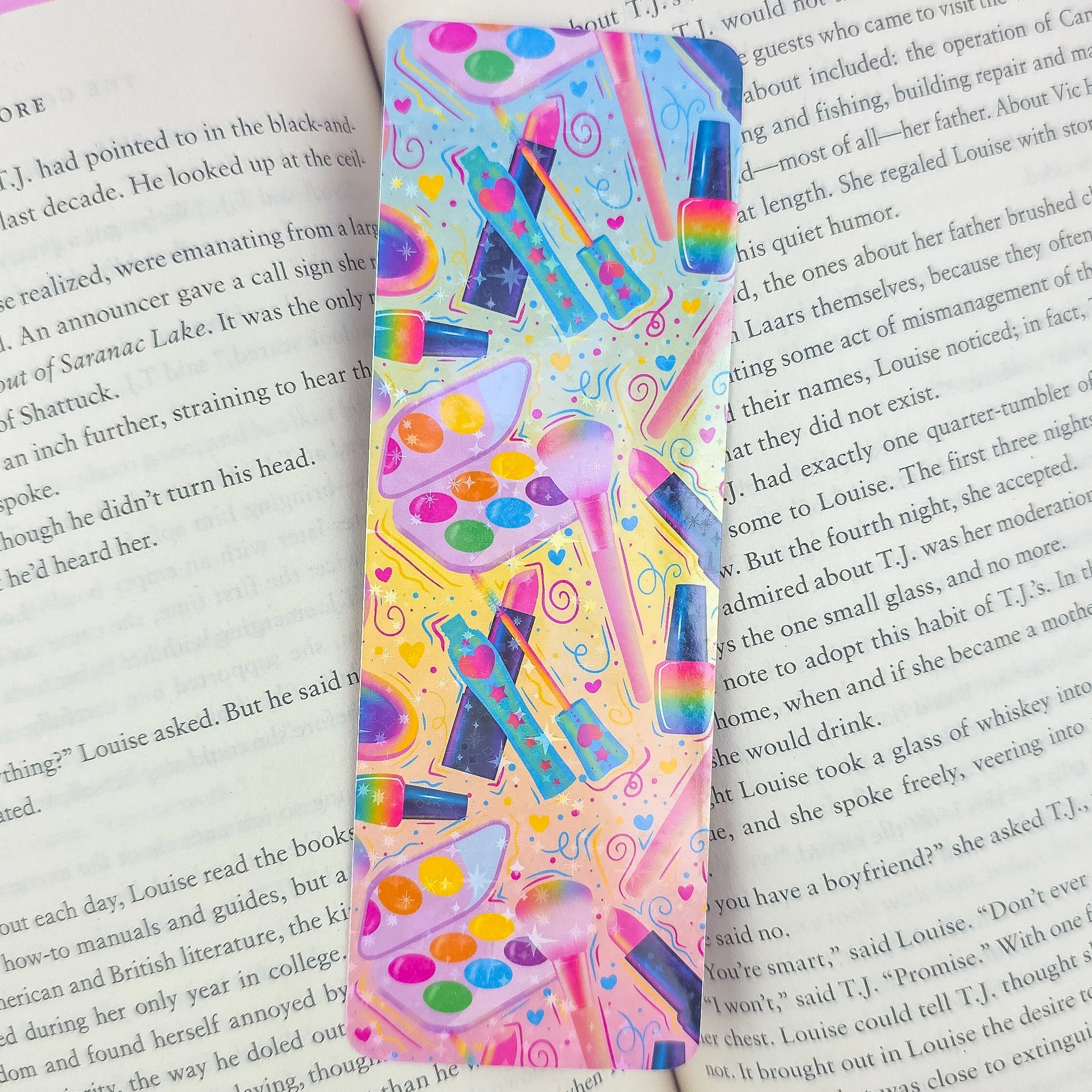 Makeup Holographic Bookmark – Cute Colorful Beauty Bookmark, Book Lover Gift - Image 5