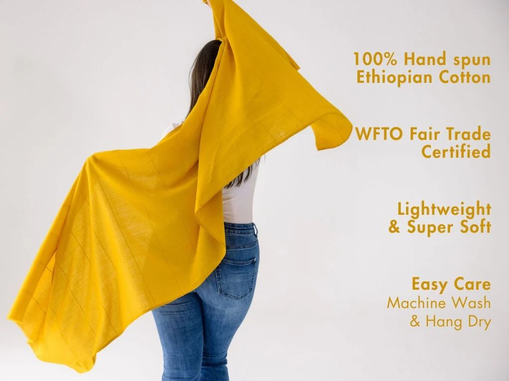 Maraki Handwoven Ethiopian Cotton Shawl - Image 2