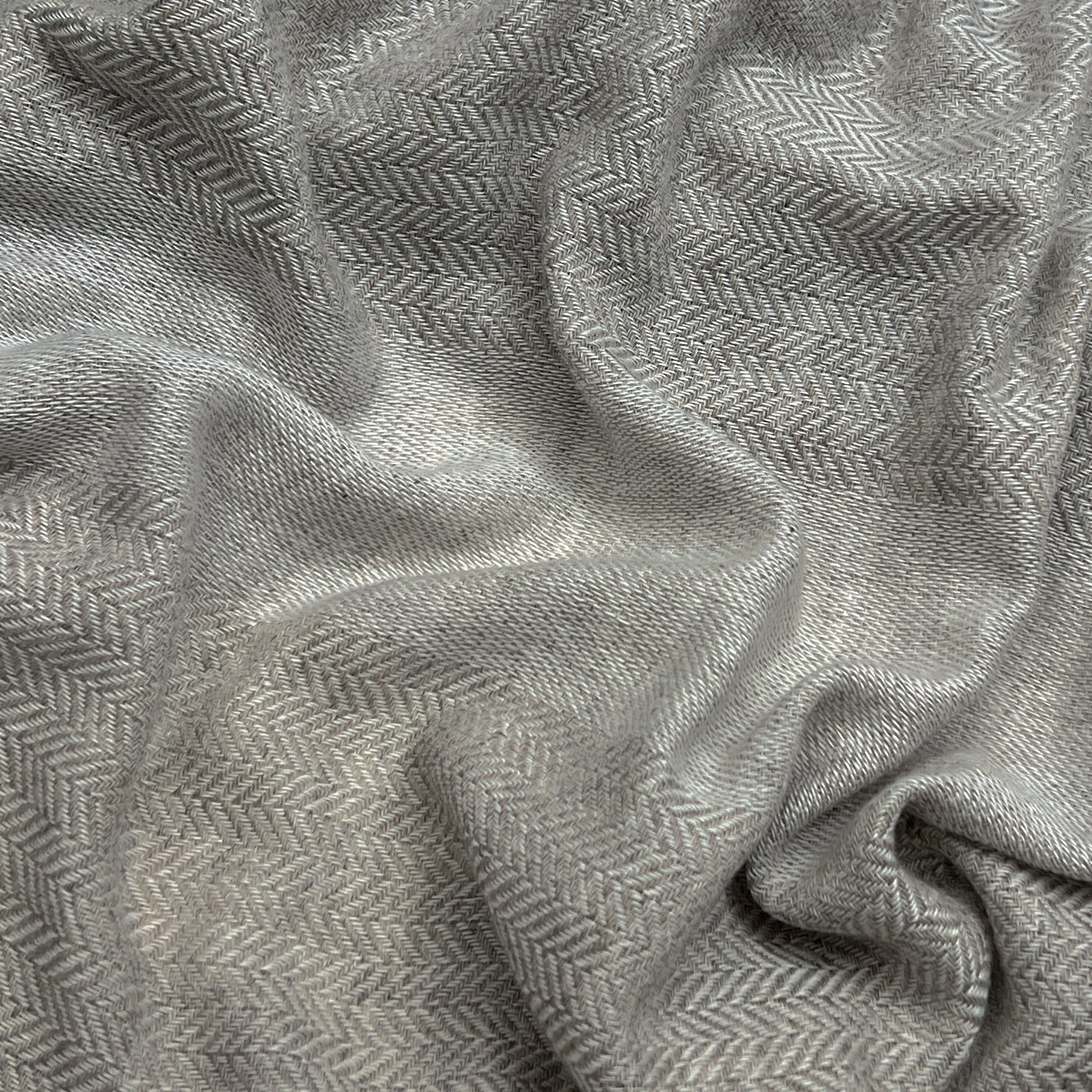 Melange Herringbone Wool Scarf - Image 2