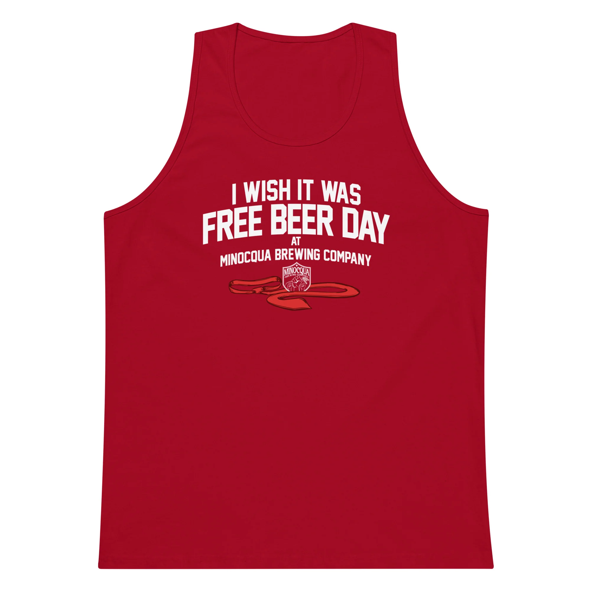 Free Beer Day Tank Top (White Print) - Image 7