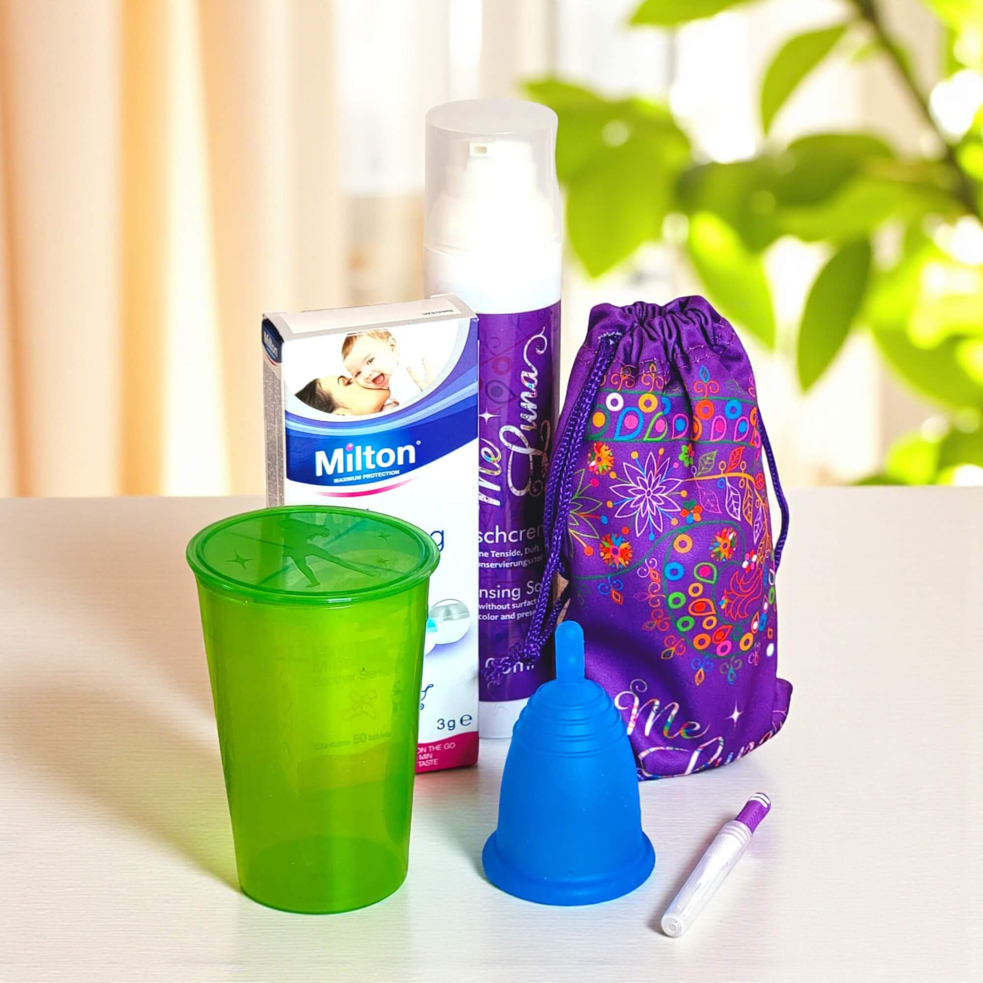 Menstrual Cup Beginner Kit by MeLuna- with Milton Tabs -  BLUE Cup - Image 6