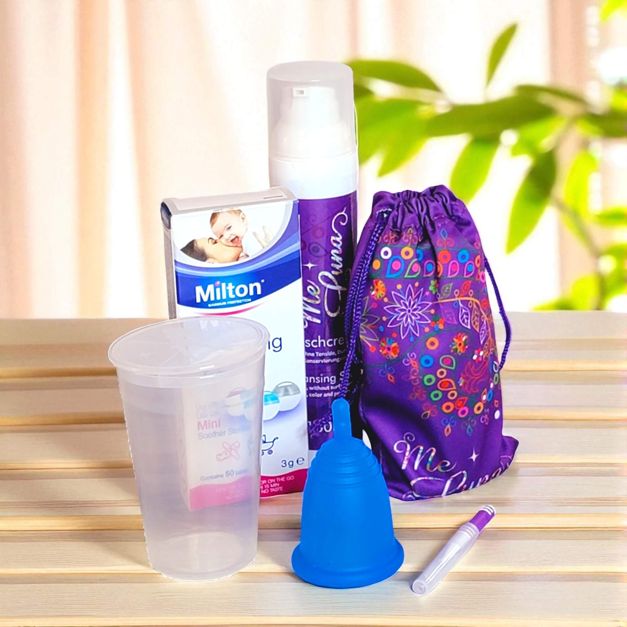 Menstrual Cup Beginner Kit by MeLuna- with Milton Tabs -  BLUE Cup - Image 7