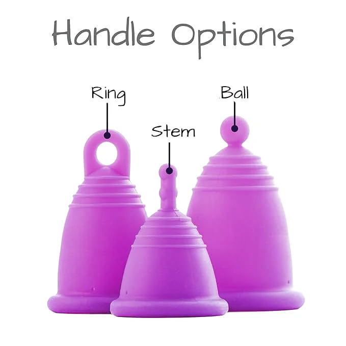 Menstrual Cup Beginner Kit with Steamer - PURPLE Cup - Ring, Ball or Stem - Image 2