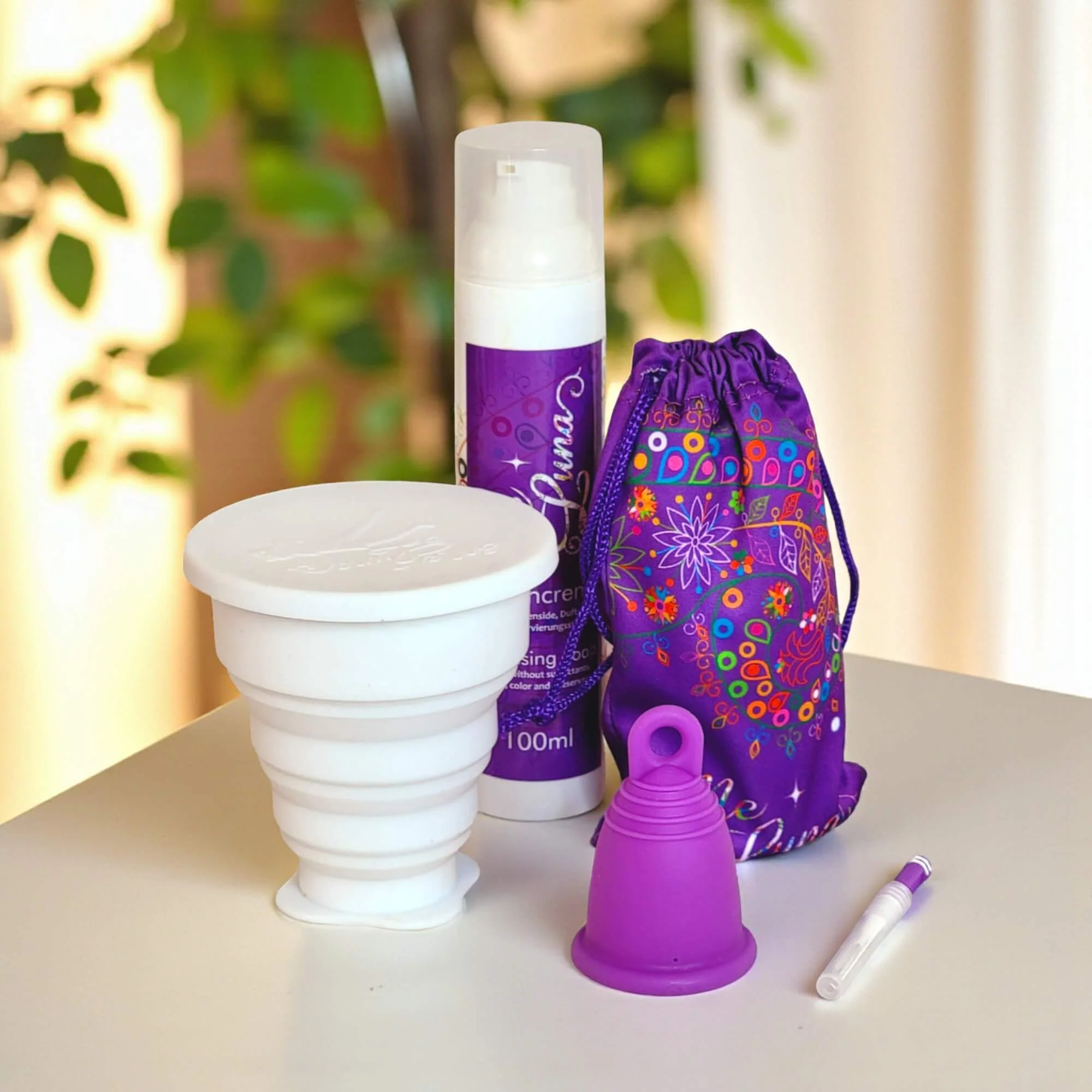 Menstrual Cup Starter Kit by MeLuna- Microwave Sterilizer PURPLE Cup - Image 7