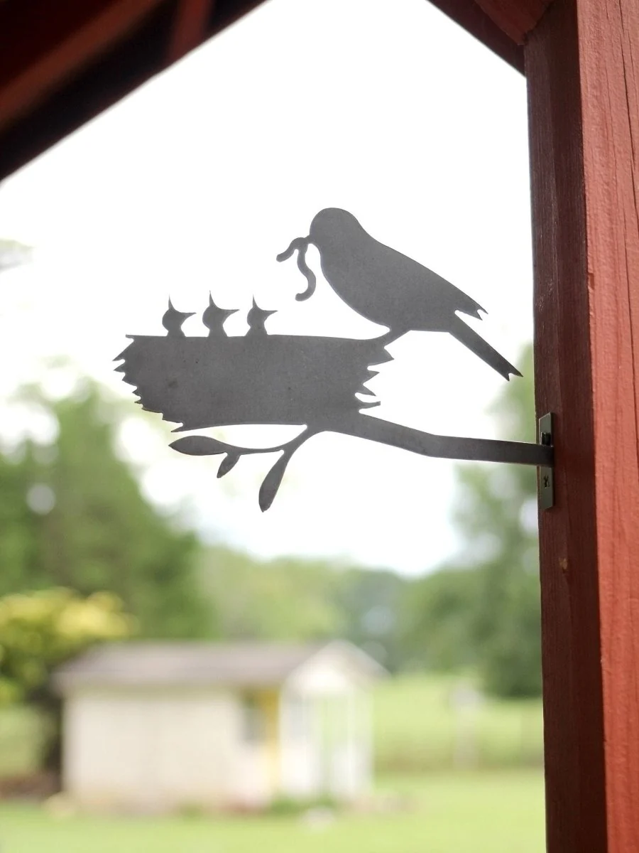 Metal Bird Statue - Mama and Baby Birds Statue - Image 6