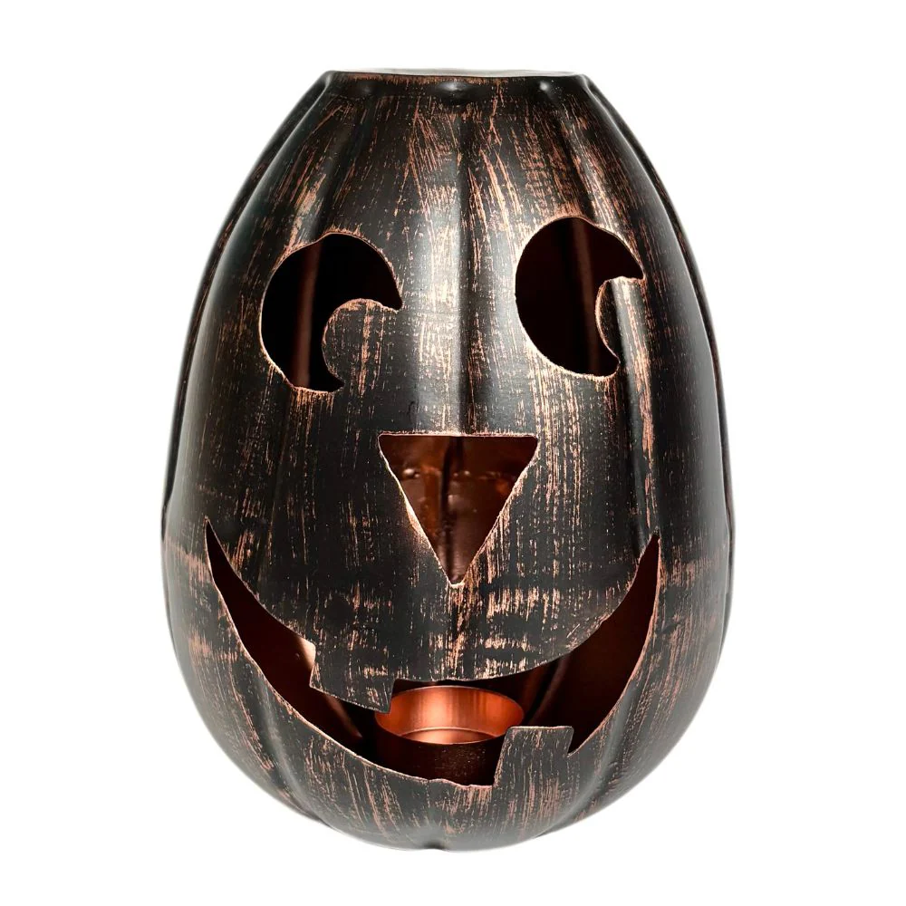 Metal Jack-o'-Lantern Votive Candle Holder - Image 2