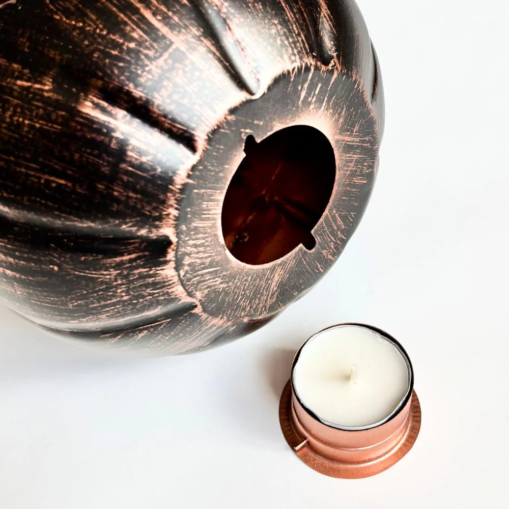 Metal Jack-o'-Lantern Votive Candle Holder - Image 3