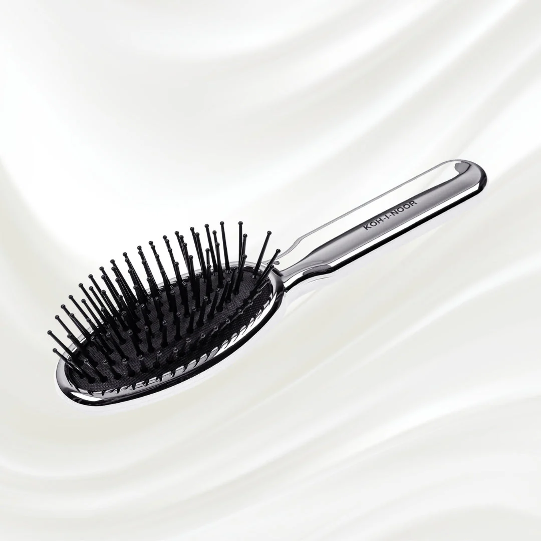 Metallic Pneumatic Oval Synthetic Pin Hairbrush - Image 12