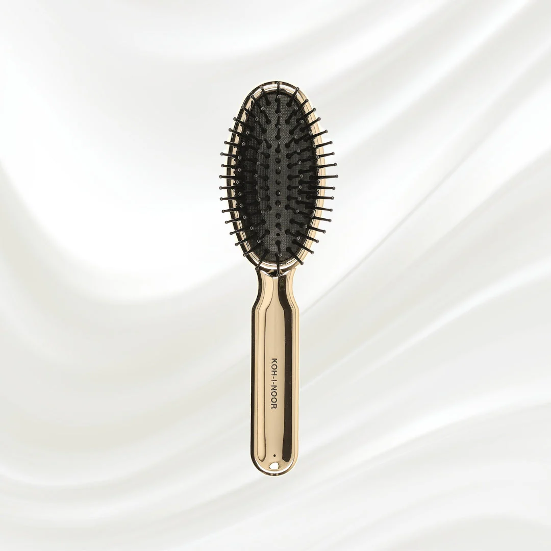 Metallic Pneumatic Oval Synthetic Pin Hairbrush - Image 3