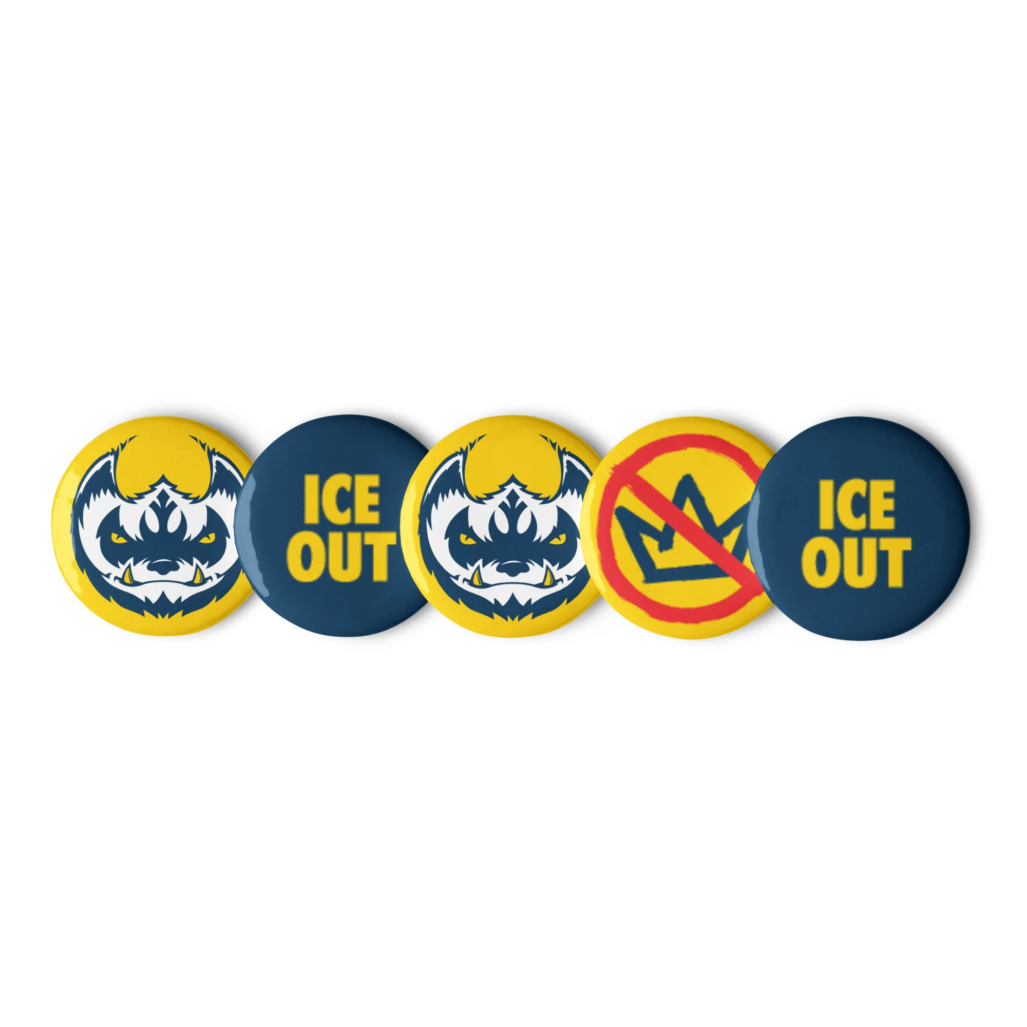Michigan ICE OUT Set of Pin Buttons - Image 2