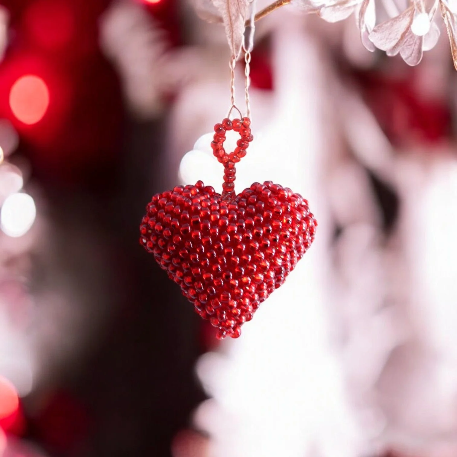 Mini Heart Ornament, Red - Image 2