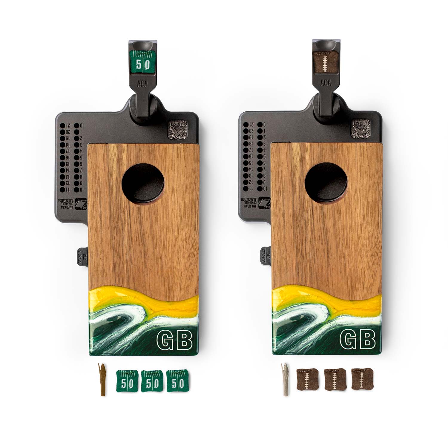 Mini Tabletop Resin & Wood Cornhole Set | Gameday Collection - Image 10