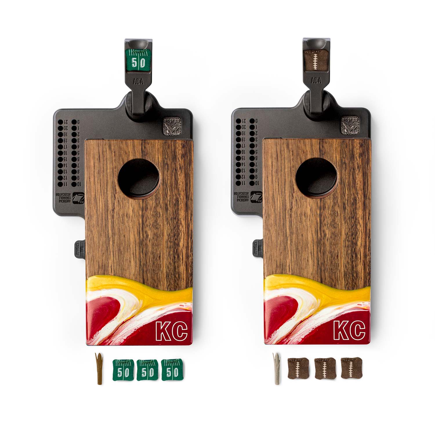 Mini Tabletop Resin & Wood Cornhole Set | Gameday Collection - Image 16