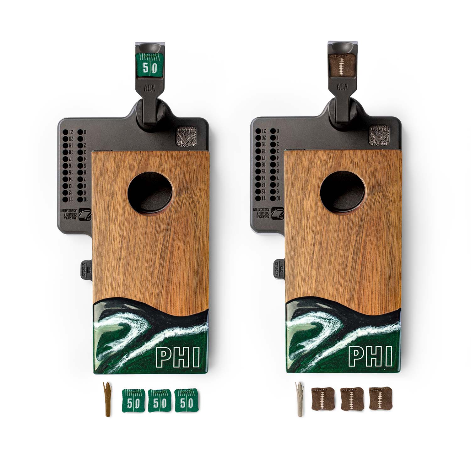 Mini Tabletop Resin & Wood Cornhole Set | Gameday Collection - Image 19