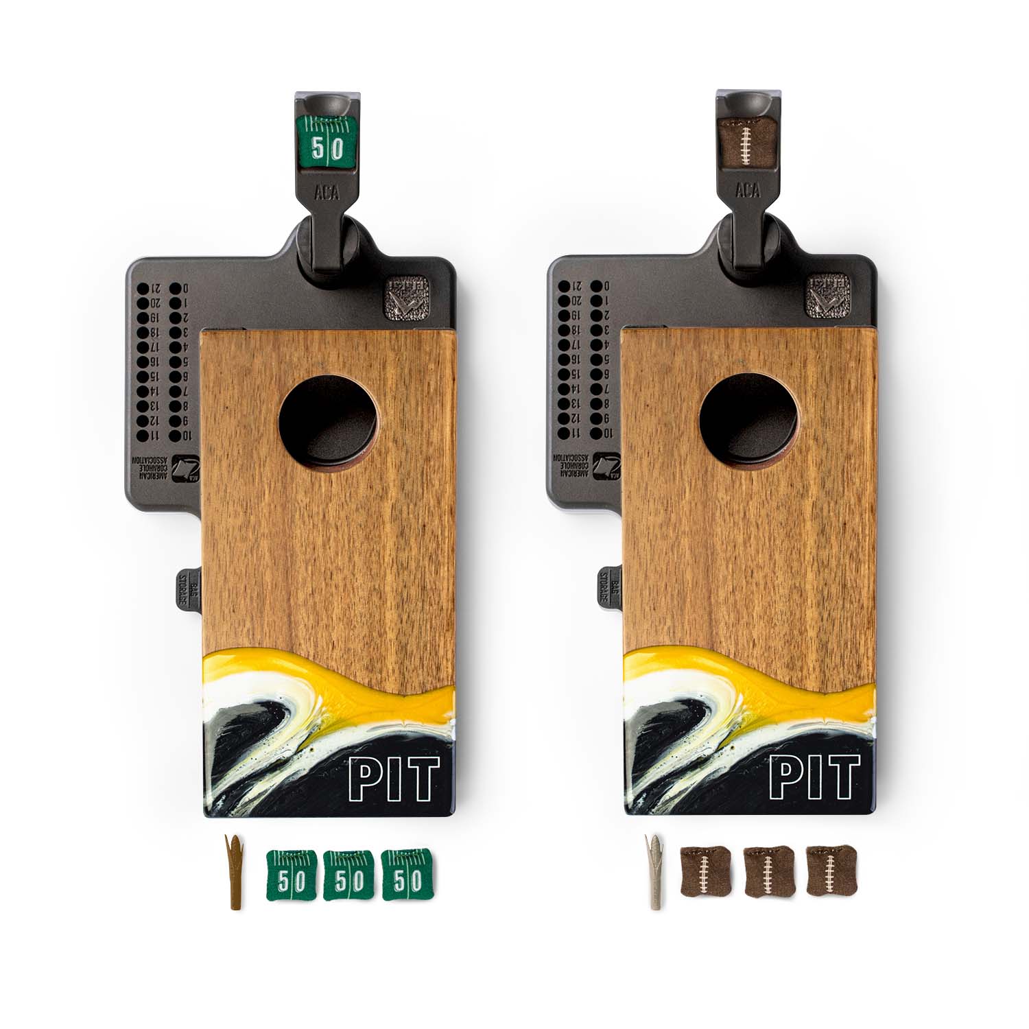 Mini Tabletop Resin & Wood Cornhole Set | Gameday Collection - Image 22