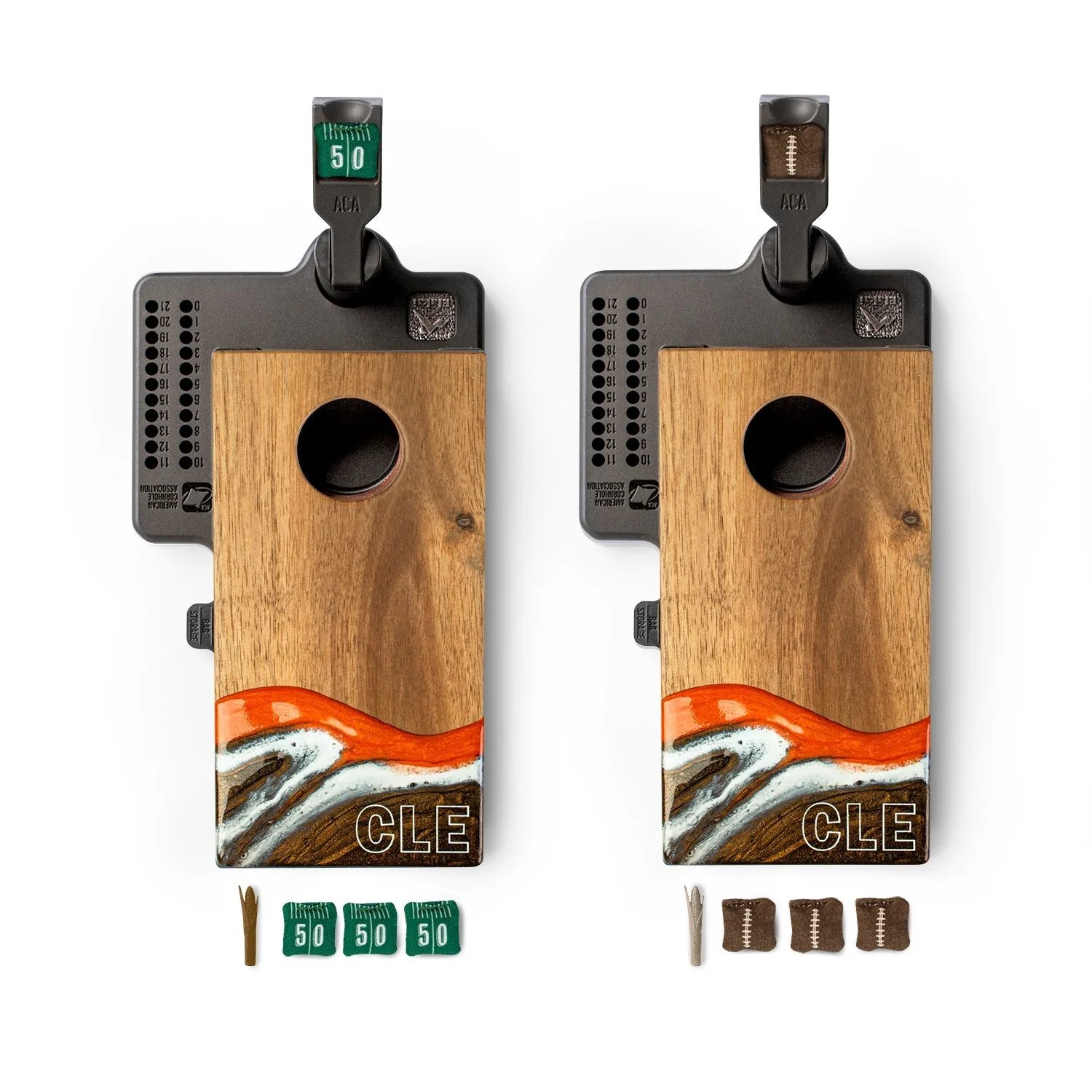 Mini Tabletop Resin & Wood Cornhole Set | Gameday Collection - Image 4