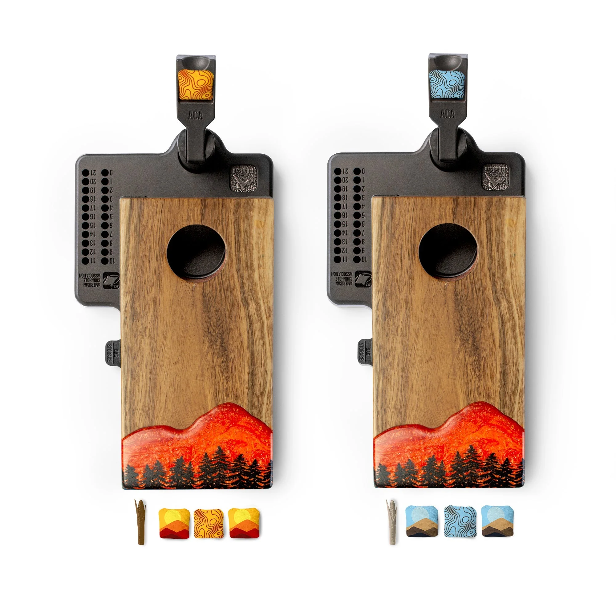 Mini Tabletop Resin & Wood Cornhole Set | Mountain Collection - Image 2