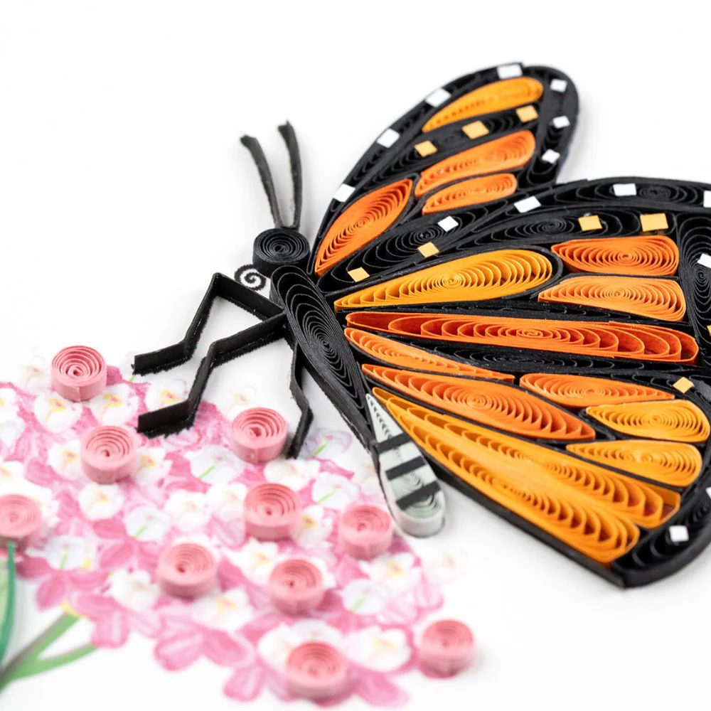 Monarch Milkweed Butterfly Quilled Greeting Card - Image 3