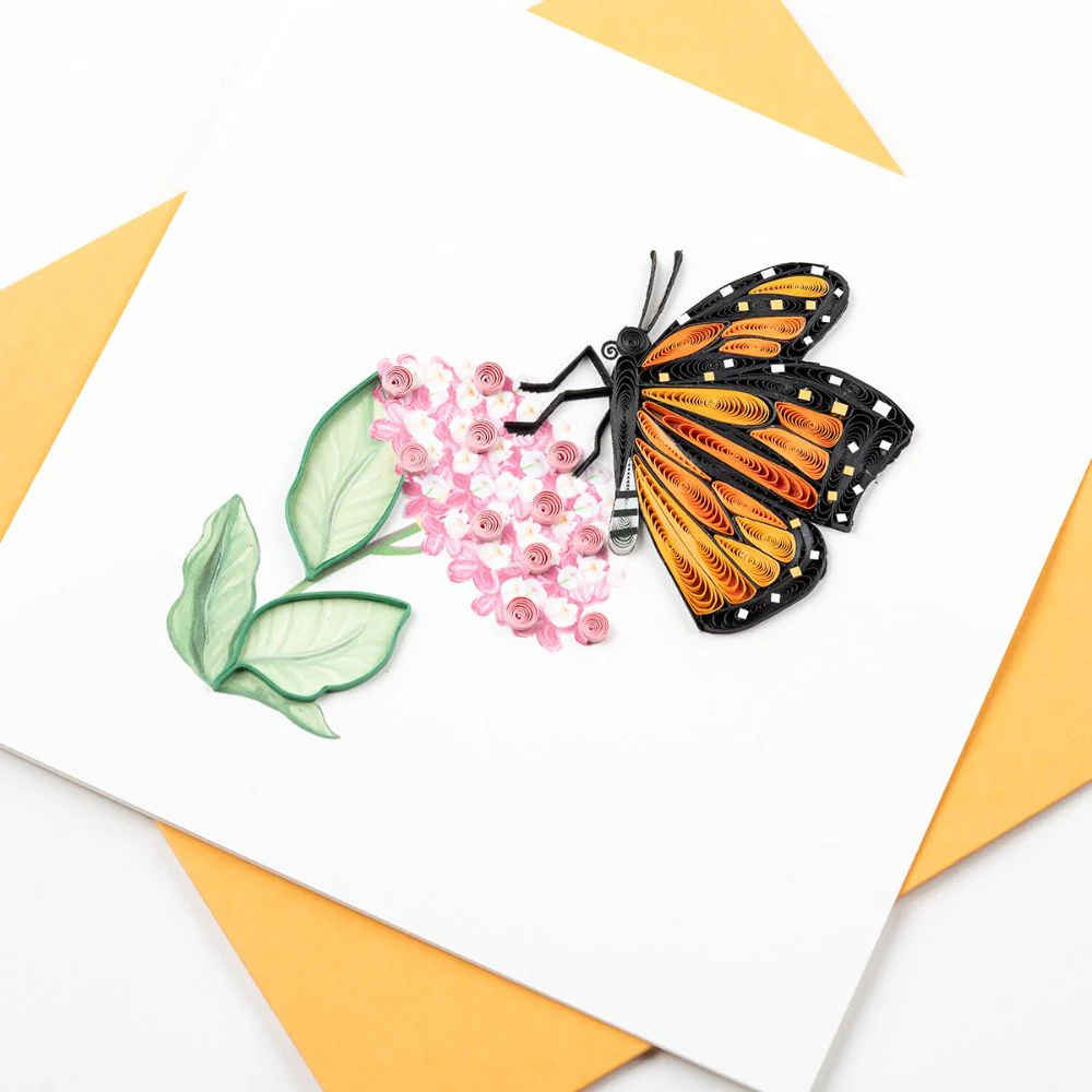 Monarch Milkweed Butterfly Quilled Greeting Card - Image 4