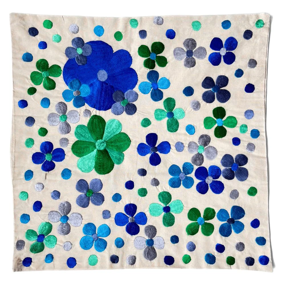 Moroccan Embroidered Floral Cushion Cover - Image 2