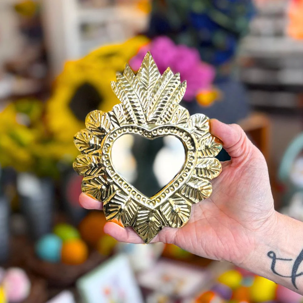 Moroccan Tin Sacred Heart Wall Mirror - Image 2