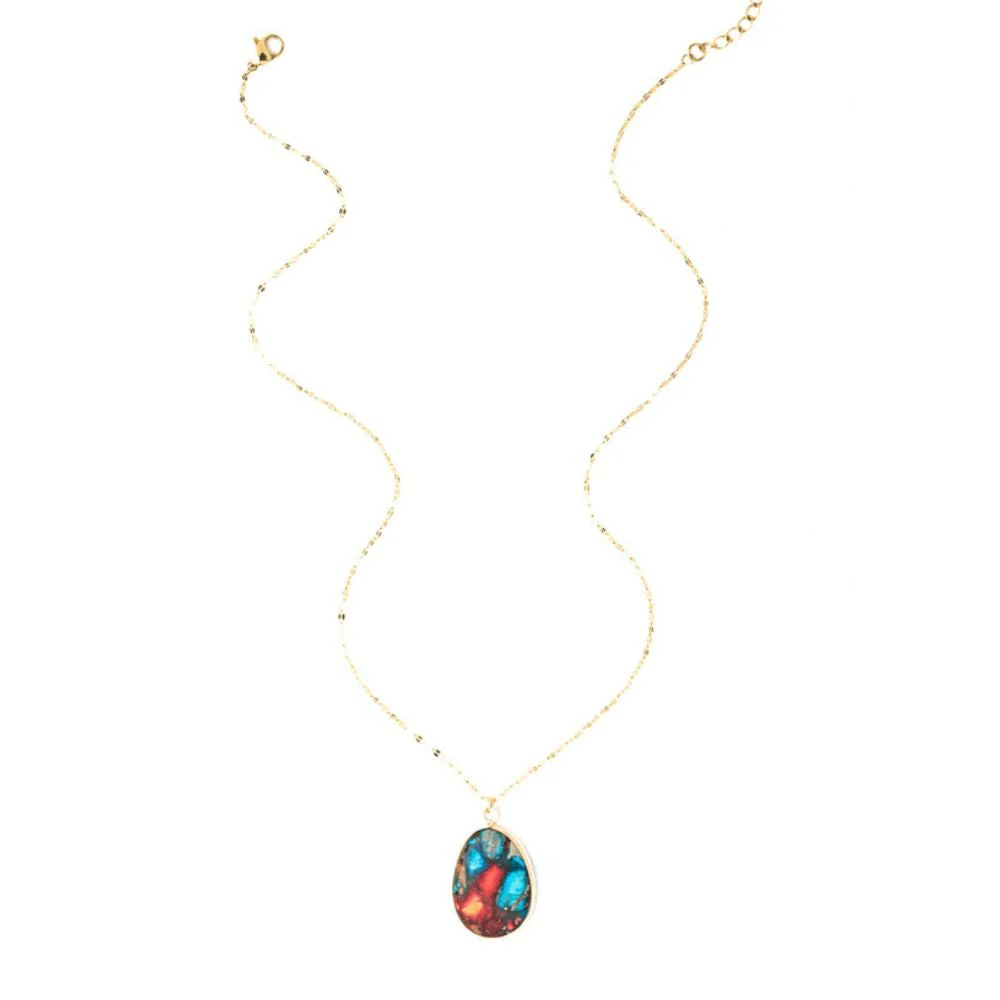 Mosaic Jasper Pendant Necklace - Image 4