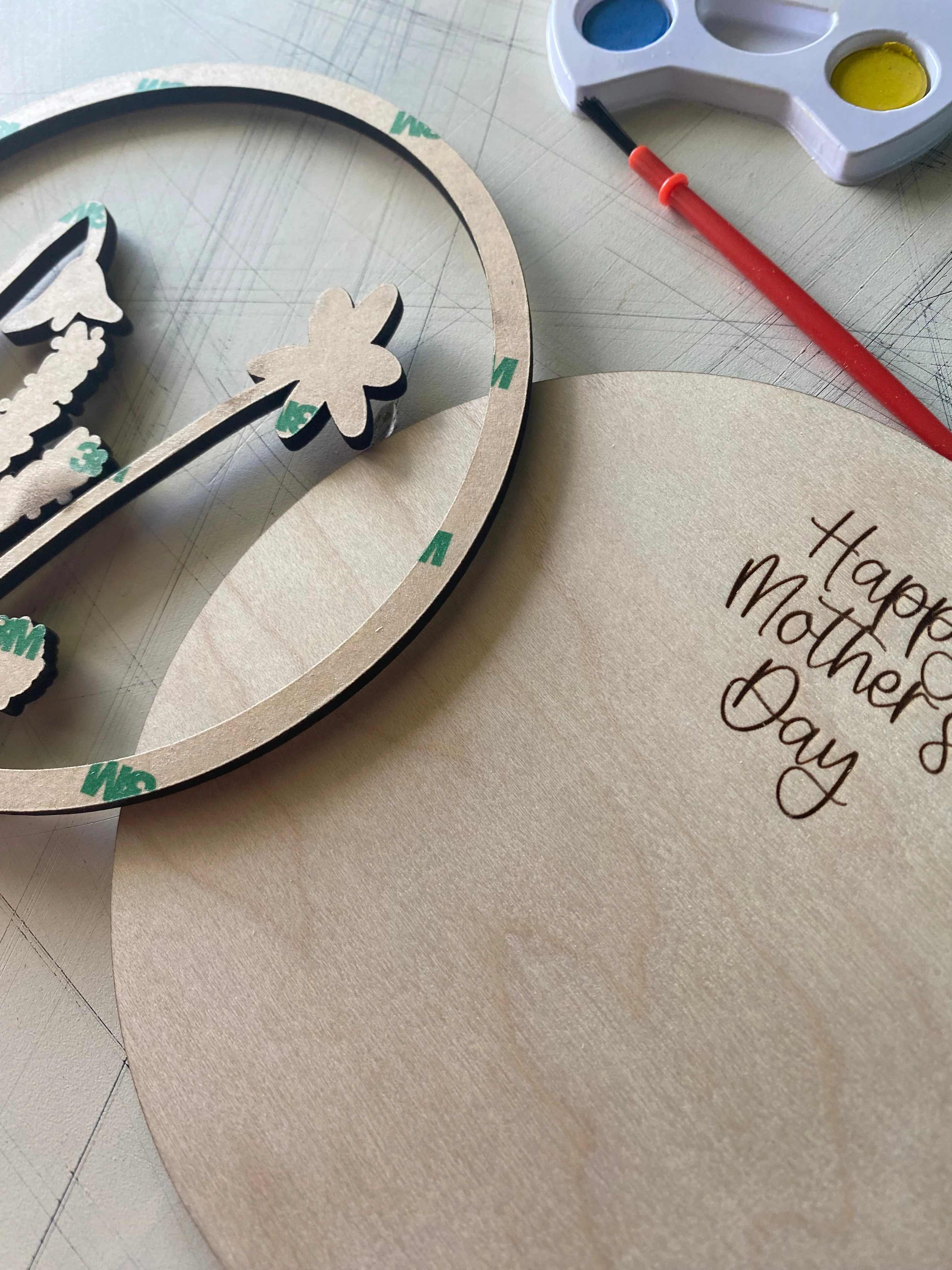 Mother's Day Wildflowers Craft Kit - Wood Canvas + Watercolor - Image 4