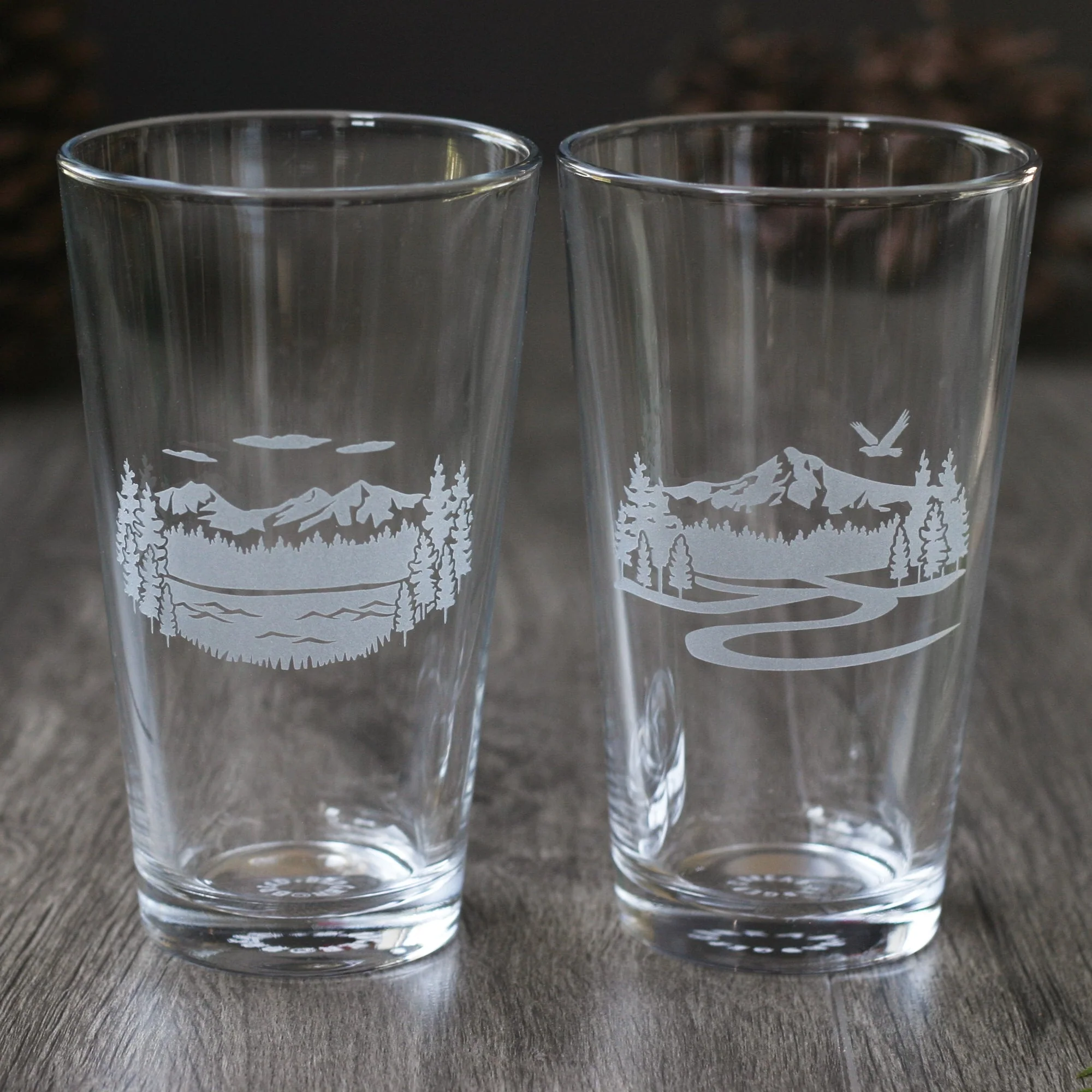 Mountain Pint Pint Glass - etched glassware - Image 6