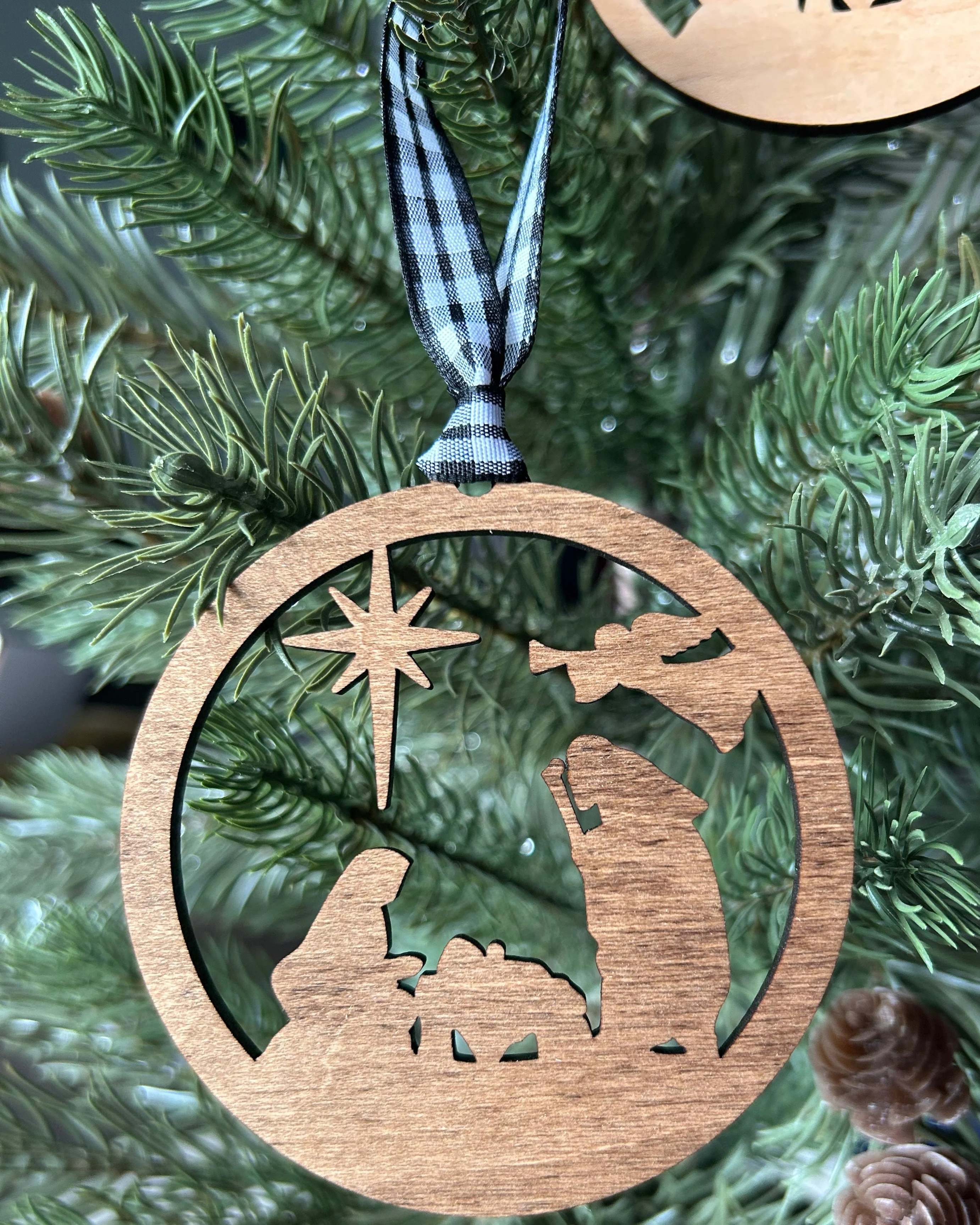 Nativity Minimalist Wood Cutout Ornament - Image 2