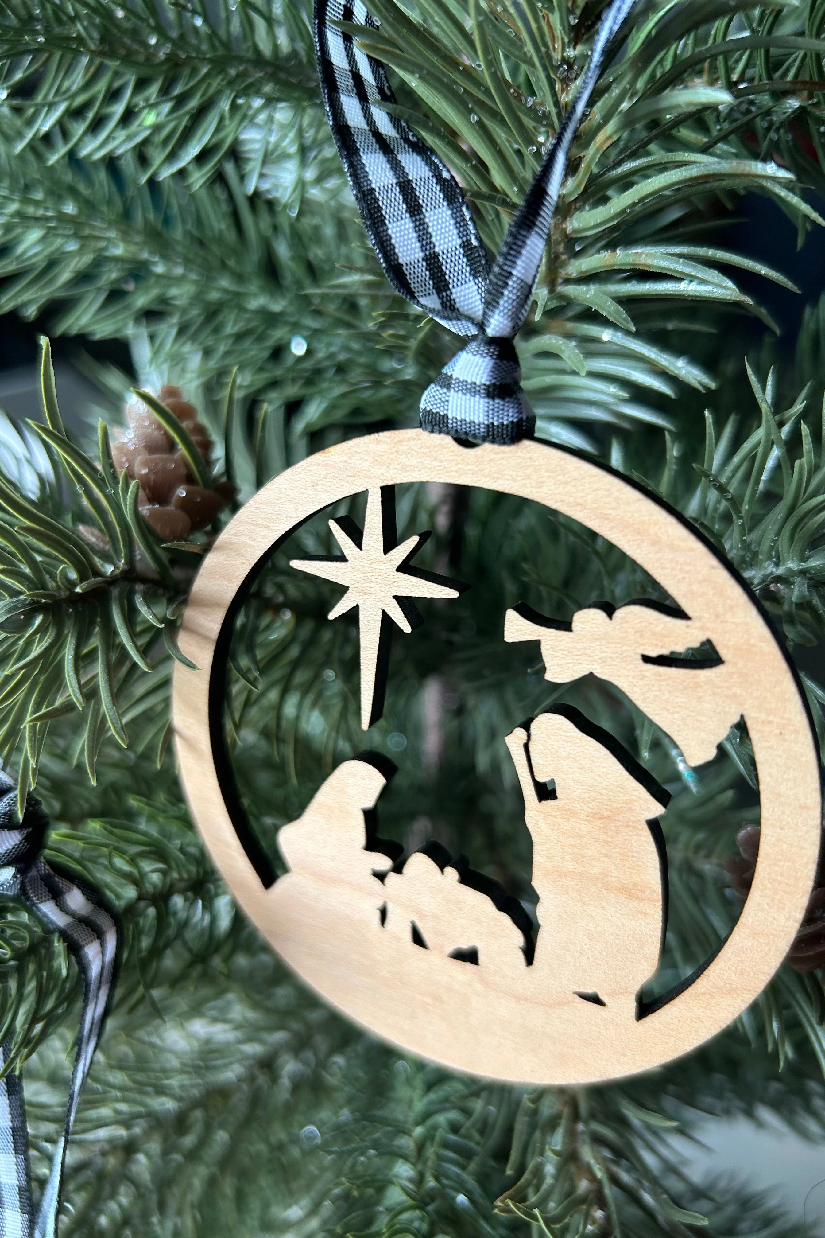 Nativity Minimalist Wood Cutout Ornament - Image 4