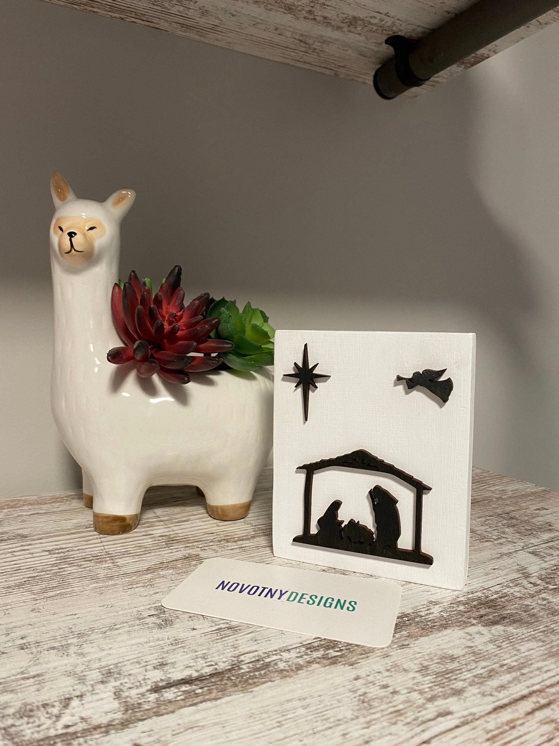 Nativity scene wood mini sign - Image 4