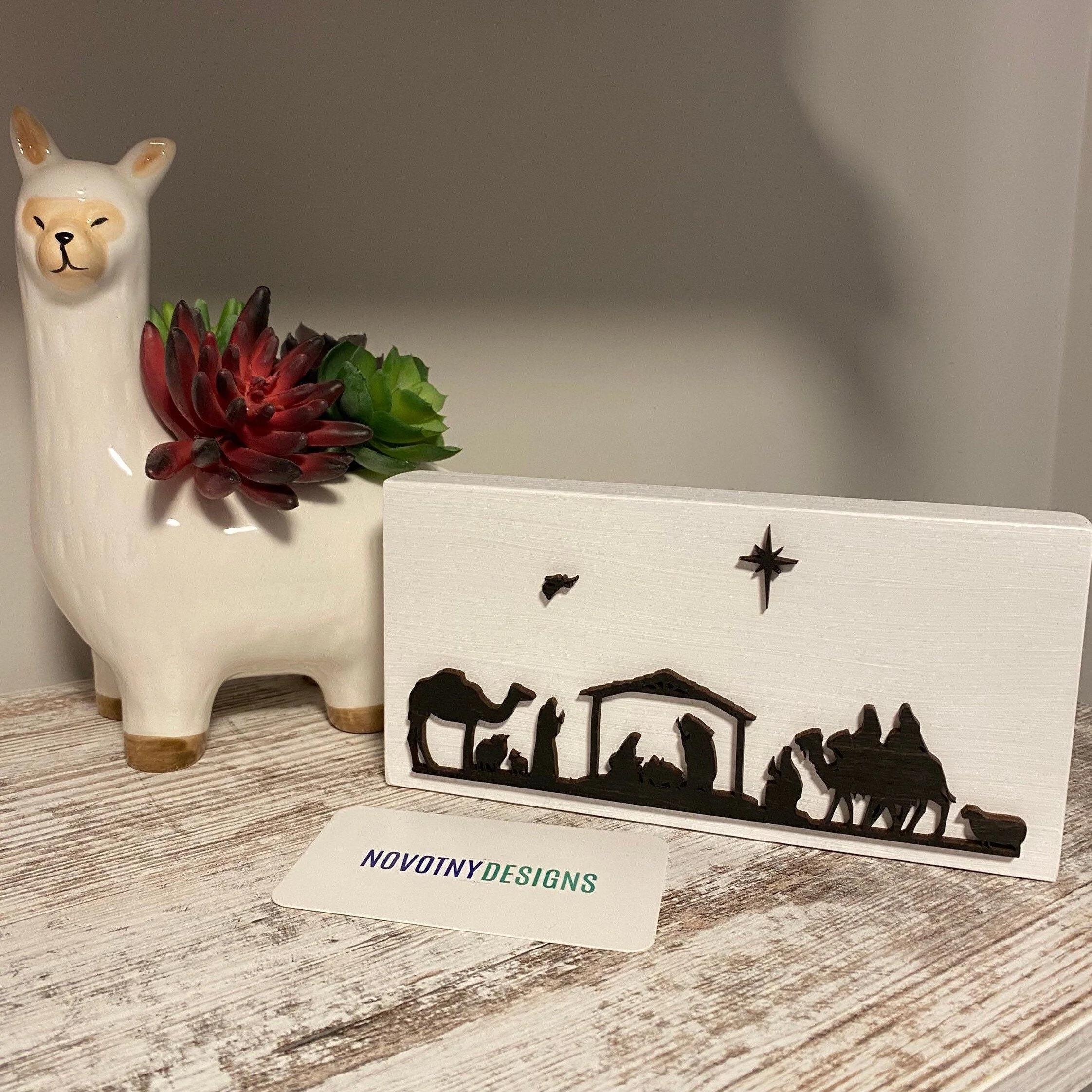 Nativity scene wood mini sign - Image 5